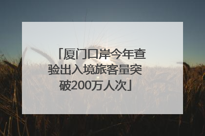厦门口岸今年查验出入境旅客量突破200万人次