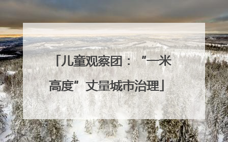 儿童观察团：“一米高度”丈量城市治理