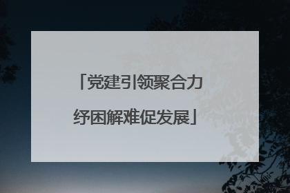 党建引领聚合力 纾困解难促发展
