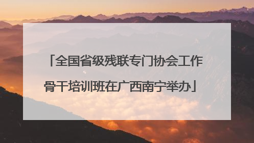 全国省级残联专门协会工作骨干培训班在广西南宁举办