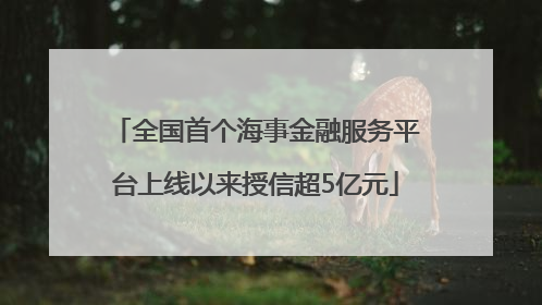全国首个海事金融服务平台上线以来授信超5亿元