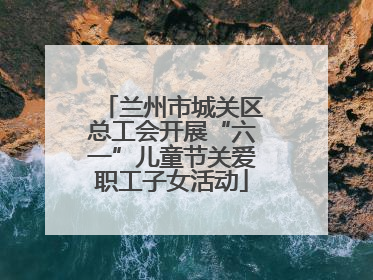 兰州市城关区总工会开展“六一”儿童节关爱职工子女活动