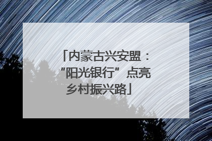 内蒙古兴安盟：“阳光银行”点亮乡村振兴路