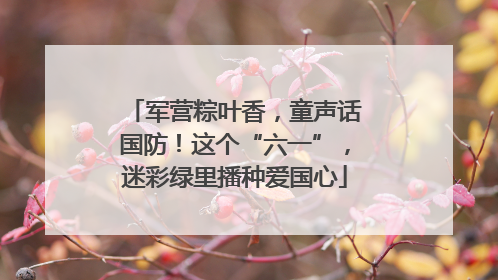 军营粽叶香，童声话国防！这个“六一”，迷彩绿里播种爱国心