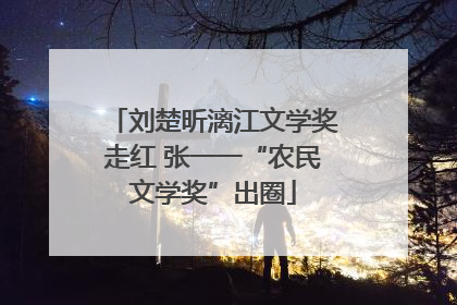 刘楚昕漓江文学奖走红 张一一“农民文学奖”出圈