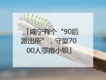 咸宁有个“90后派出所”，守望7000人鄂南小镇