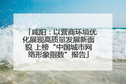 咸阳：以营商环境优化展现高质量发展新面貌 上榜“中国城市网络形象指数”报告