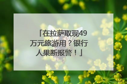 在拉萨取现49万元旅游用？银行人果断报警！