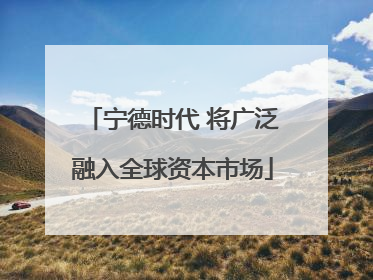 宁德时代 将广泛融入全球资本市场