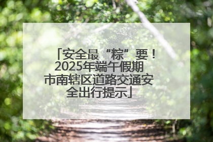 安全最“粽”要！2025年端午假期市南辖区道路交通安全出行提示