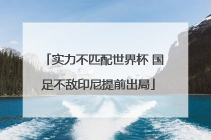 实力不匹配世界杯 国足不敌印尼提前出局