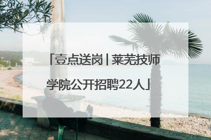 壹点送岗│莱芜技师学院公开招聘22人