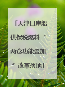 天津口岸船供保税燃料“两仓功能叠加”改革落地