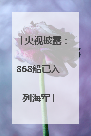 央视披露：868船已入列海军