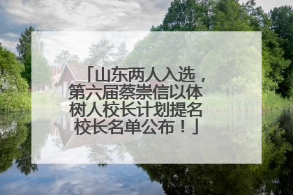 山东两人入选，第六届蔡崇信以体树人校长计划提名校长名单公布！