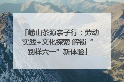 崂山茶源亲子行：劳动实践+文化探索 解锁“别样六一”新体验