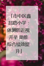 市中区鑫昌路小学：体测防近视并举 助推综合绩效提升