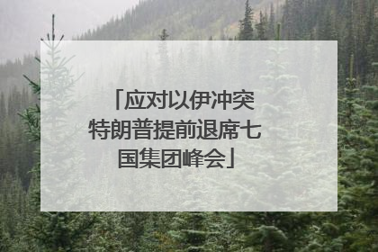 应对以伊冲突 特朗普提前退席七国集团峰会