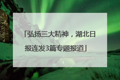 弘扬三大精神，湖北日报连发3篇专题报道