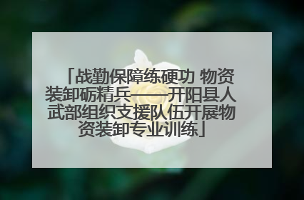 战勤保障练硬功 物资装卸砺精兵——开阳县人武部组织支援队伍开展物资装卸专业训练