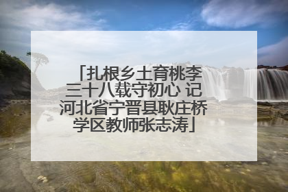 扎根乡土育桃李 三十八载守初心 记河北省宁晋县耿庄桥学区教师张志涛