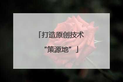 打造原创技术“策源地”