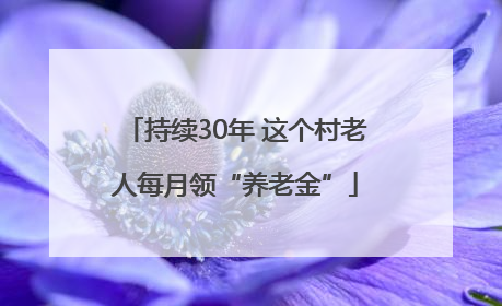 持续30年 这个村老人每月领“养老金”
