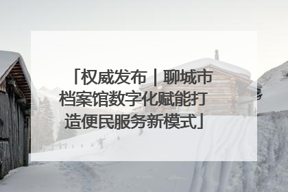 权威发布｜聊城市档案馆数字化赋能打造便民服务新模式