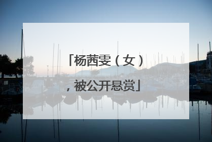 杨茜雯（女），被公开悬赏