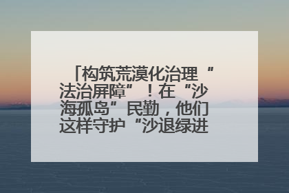 构筑荒漠化治理“法治屏障”！在“沙海孤岛”民勤，他们这样守护“沙退绿进”的生态奇迹