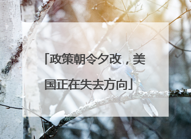 政策朝令夕改，美国正在失去方向