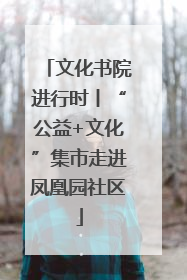 文化书院进行时丨“公益+文化”集市走进凤凰园社区