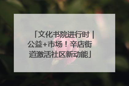 文化书院进行时｜公益+市场！辛店街道激活社区新动能