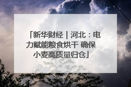 新华财经｜河北：电力赋能粮食烘干 确保小麦高质量归仓