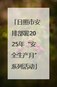 日照市安排部署2025年“安全生产月”系列活动