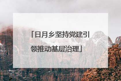 日月乡坚持党建引领推动基层治理