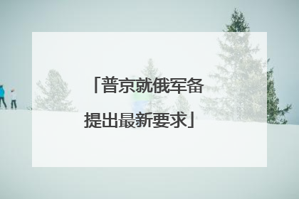 普京就俄军备提出最新要求