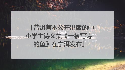 普洱首本公开出版的中小学生诗文集《一条写诗的鱼》在宁洱发布