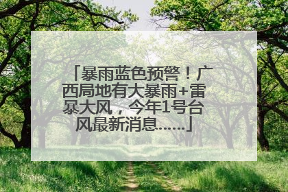 暴雨蓝色预警！广西局地有大暴雨+雷暴大风，今年1号台风最新消息……