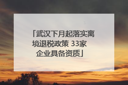 武汉下月起落实离境退税政策 33家企业具备资质