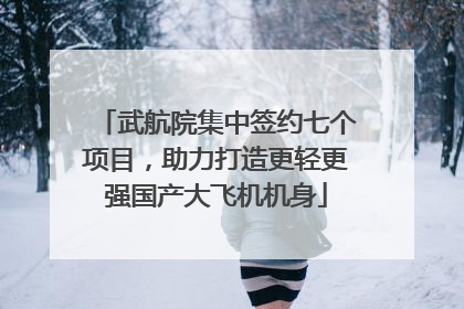 武航院集中签约七个项目，助力打造更轻更强国产大飞机机身