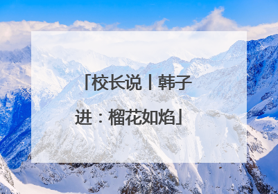 校长说丨韩子进：榴花如焰