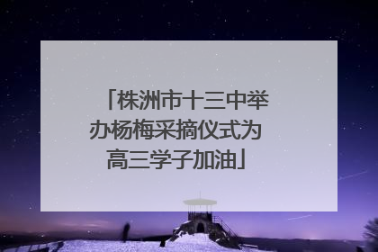 株洲市十三中举办杨梅采摘仪式为高三学子加油