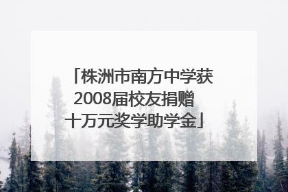 株洲市南方中学获2008届校友捐赠十万元奖学助学金