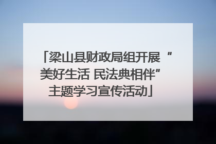 梁山县财政局组开展“美好生活 民法典相伴”主题学习宣传活动