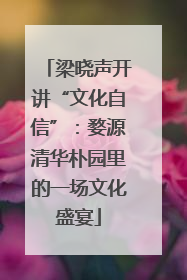梁晓声开讲“文化自信”：婺源清华朴园里的一场文化盛宴