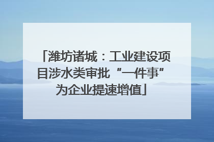 潍坊诸城：工业建设项目涉水类审批“一件事” 为企业提速增值