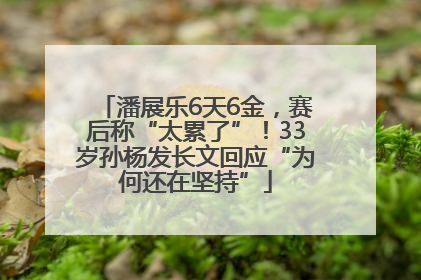 潘展乐6天6金，赛后称“太累了”！33岁孙杨发长文回应“为何还在坚持”
