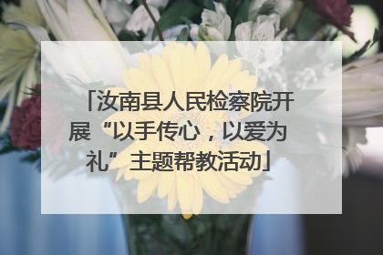 汝南县人民检察院开展“以手传心，以爱为礼”主题帮教活动