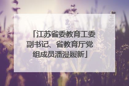 江苏省委教育工委副书记、省教育厅党组成员潘漫履新